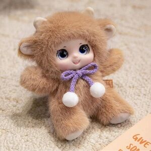 18cm Kawaii Cute Animals Vinyl Face Plush Toys w Keychain Strap